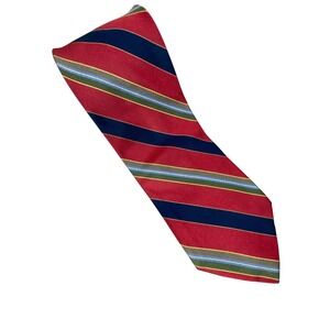 Harold's Mens Striped Silk Tie Red Navy Blue Olive Green Canada Repp 58x4